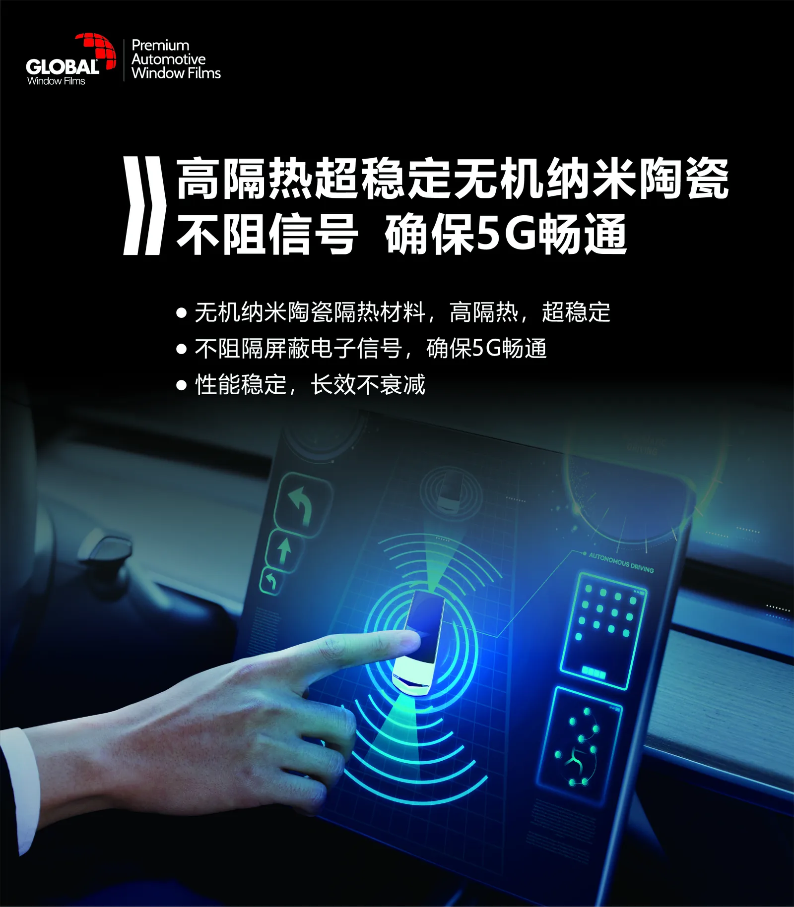 无机纳米陶瓷汽车窗膜不阻信号特点